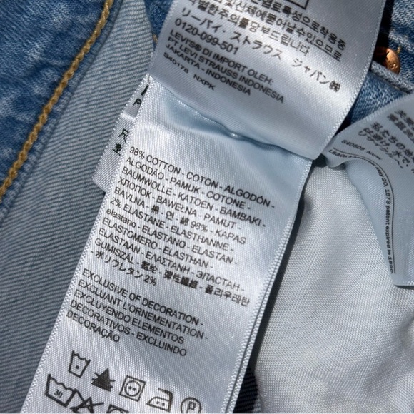 Levi’s Wedgie Straight Jean High Rise Button Fly Droit Fray - Picture 7 of 12